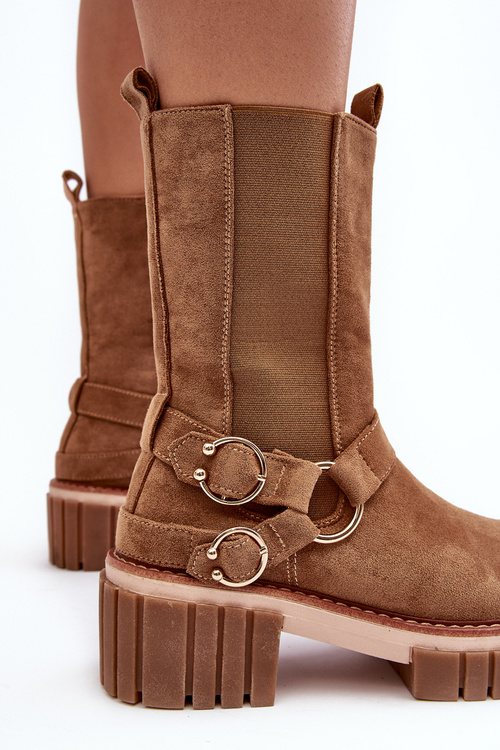 Women's Suede Fleece Lined Boots Workery Camel Brinnon