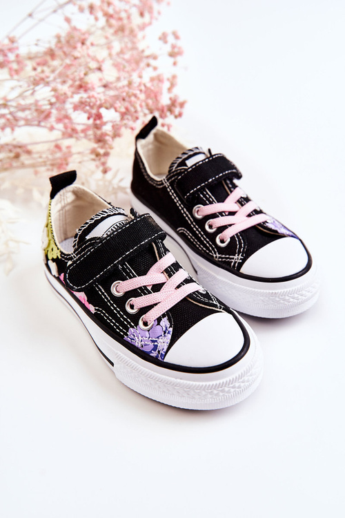 Children's Sneakers Fabric Print Black Buster