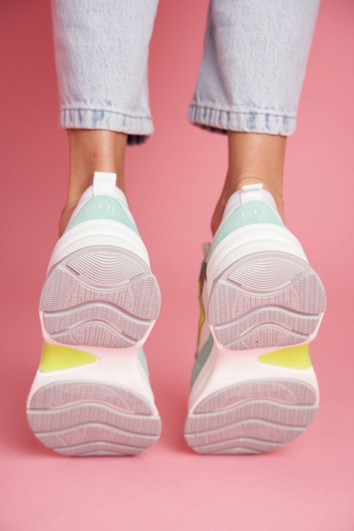 Damskie Sportowe Skórzane Obuwie GOE Biało Miętowe FF2N3011