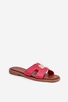 Flat Sandals With Cutouts And Decoration Fuchsia Bohalis