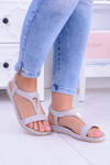 Women's Grey Sandals with Elastic Rubber Riben