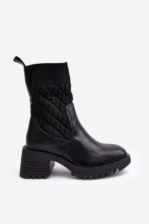 Women's Boots With Massive Heel And Sock Black Briogen