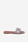 Women Flat Sandals With Decoration White Dorfedi