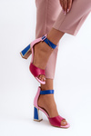 Elegant Women's Sandals on Stiletto Pink Rosazara