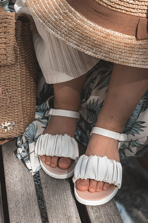 Children's Velcro Sandals White Aimy