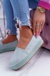 Women's Suede Platform Espadrilles Mint Varles