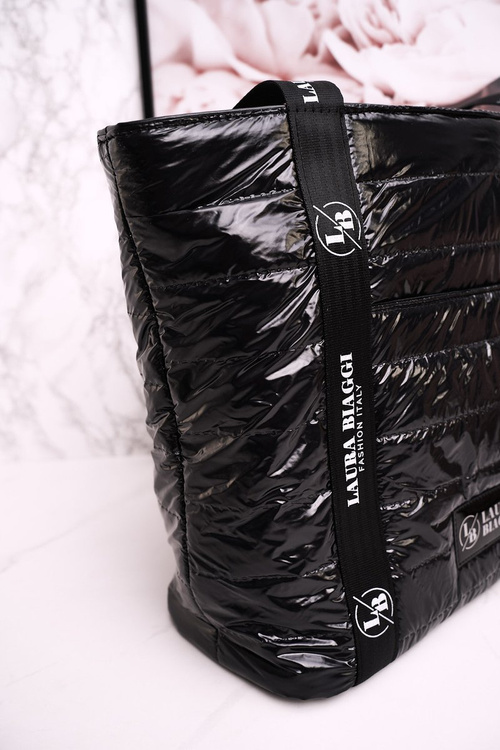 Large Shopper Bag LAURA BIAGGI Black White Logo