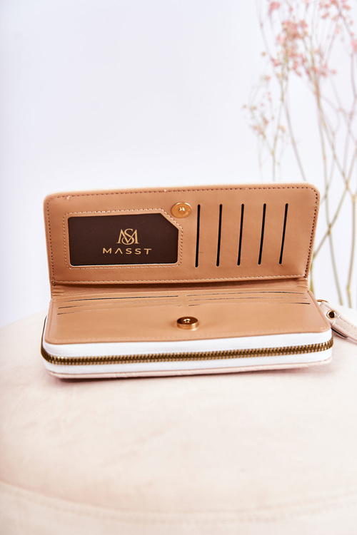 Women's Large Wallet With Ornament Beige Fabio