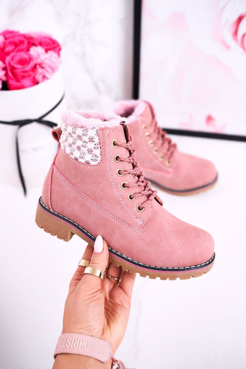 Children's Boots Insulated With Fur Pink Forest