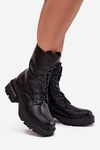 Women's Work Boots on Block Heel Black Alviora
