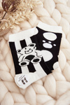 Women's Socks Not A Pair With Bear Black and White