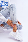 Buty Sportowe Sneakersy Damskie Wsuwane Białe Rosett