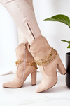 Insulated Boots On A Block Heel Beige Good Impression