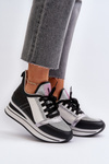 Women's Wedge and Platform Sneakers with Black Sequins Rafani