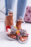Women's Flip Flops With Flower Grey Della