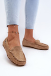 Women's Brown Faux Suede Moccasins Amrutia