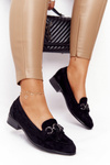 Elegant Women's Loafers Vinceza 10585 Suede Black