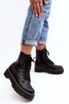 Women's Lace-up Trapper Boots Black Maddis