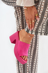 Women's Heeled And Platform Slippers Fuchsia Omeisa