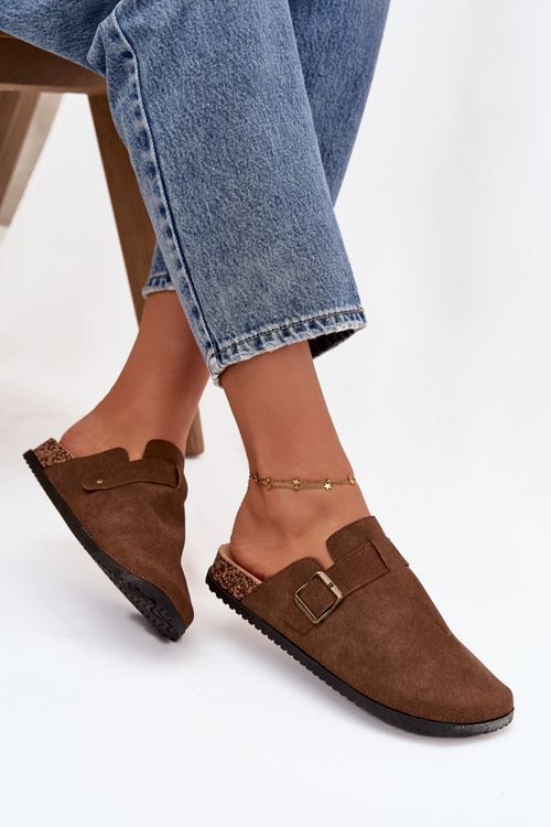 Women's slippers and platform slides with buckle Selio