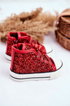 Children's Sneakers With Glitter Red Ally