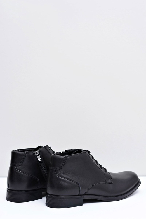 Men's Leather Boots Black Half Boots Artemigo