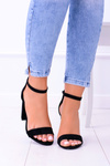 Women's Black Stiletto Sandals Suede Mondela