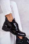 Laquered Booties Laced Boots Nicole 2781 Black