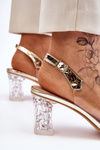 Fashionable Transparent Sandals With Bow Gold Ariella