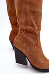 Suede Cowboy Boots Fashionable Camel Delia