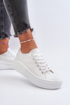 Trampki Masywna Platforma Białe Amyete K-81