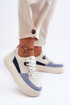 Women's Sport Shoes On Massive Platform White-Blue Gemma