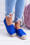 Lu Boo Blue Linen Slip On Ramen Espadrilles