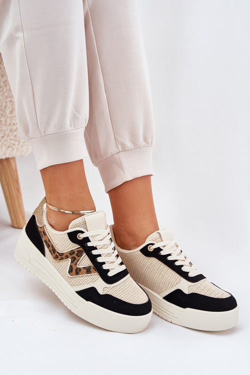 Womens Sports Shoes On Platform Panther Black Lorori