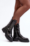 Women's Polished Lace-up Boots Black SBarski MR870-72