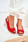 Sandals On A Braided Wedge Red Tommy
