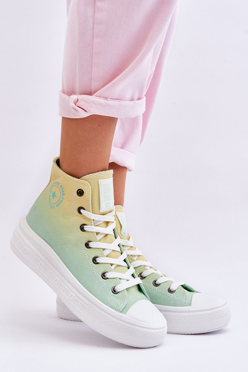 High Platform Sneakers Big Star LL274A190 Yellow-Green