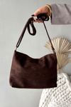 Messenger Bag Made of Eco Suede Chocolate Carenza
