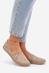 Espadryle Damskie Eleganckie Zamsz Kwiaty Beżowe Zazoo 10177