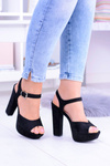 Black High Suede Stiletto Sandals Gertigo