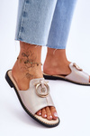 Klapki Skóra Comfort Shoes Nude S.Barski KV-2775-32