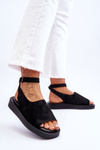 Comfortable Women's Sandals On The Platform Black Rubie