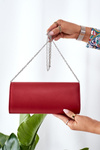 Elegant Clutch Bag With Chain Red