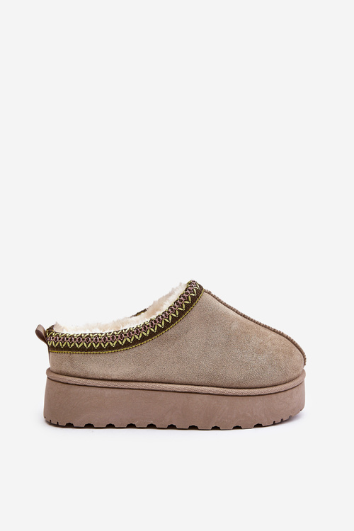 Damskie Śniegowce Platforma Futerko Zielone Remenia