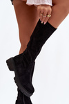 Women's boots from eco suede black Oceana