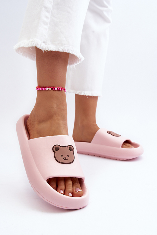 Light Women's Foam Flip-Flops With Teddy Bear Pink Lia