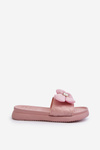 Women's sandals with decoration on low platform pink Cedrella