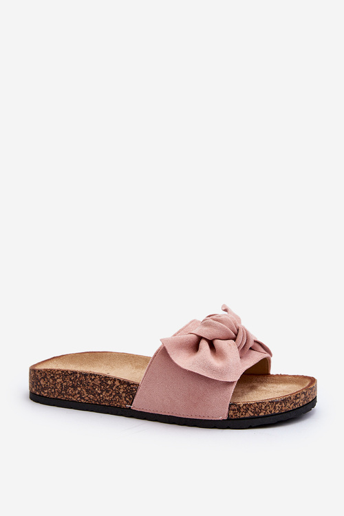 Women's Pink Bow Slippers Ezephira