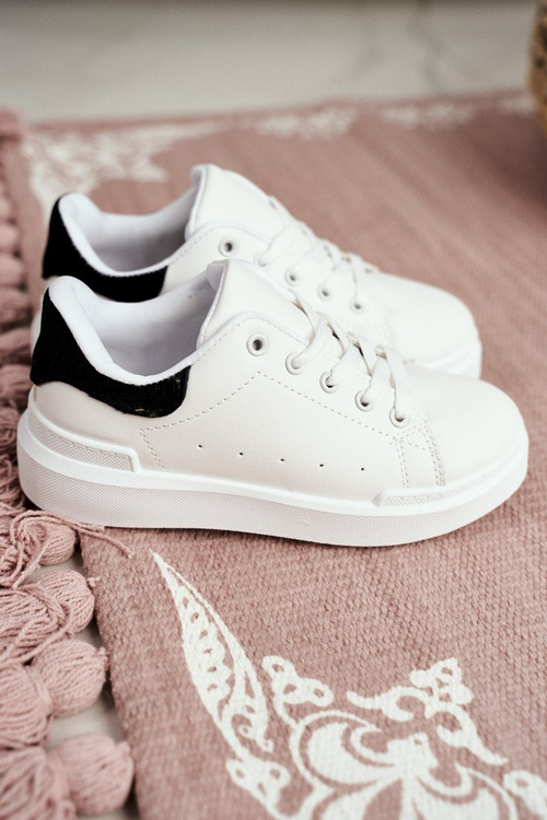Children's Sports Shoes Sneakers White and Black Bilbo