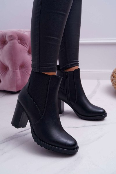 Women's Stiletto Boots with Zipper Black Beloved